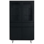 Tokyo Vitrine mit LED-Beleuchtung - 110 cm breit - Eiche Schwarz - FURNHOUSE