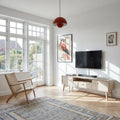 TV - Tisch mit 2 Türen - 160 cm breit - Eiche bianco - IBBE DESIGN - FURNHOUSE