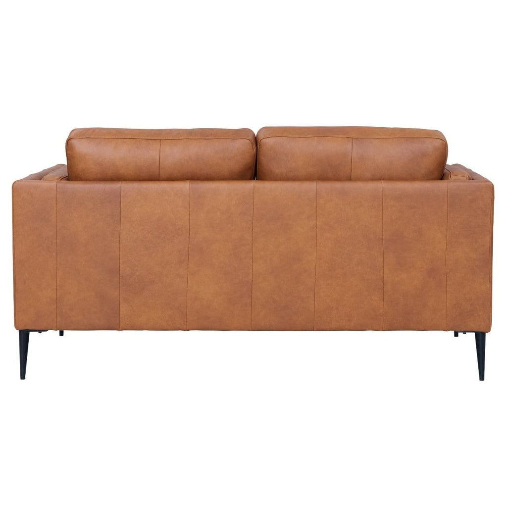 Valencia 2-Sitzer Ledersofa - Echtleder Cognac Braun - FURNHOUSE