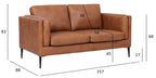 Valencia 2-Sitzer Ledersofa - Echtleder Cognac Braun - FURNHOUSE