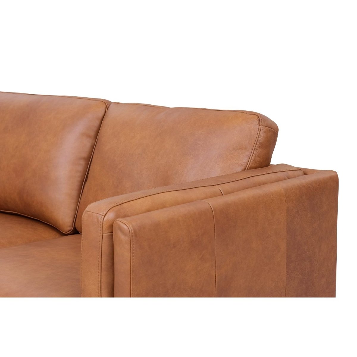 Valencia 2-Sitzer Ledersofa - Echtleder Cognac Braun - FURNHOUSE