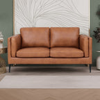 Valencia 2-Sitzer Ledersofa - Echtleder Cognac Braun - FURNHOUSE