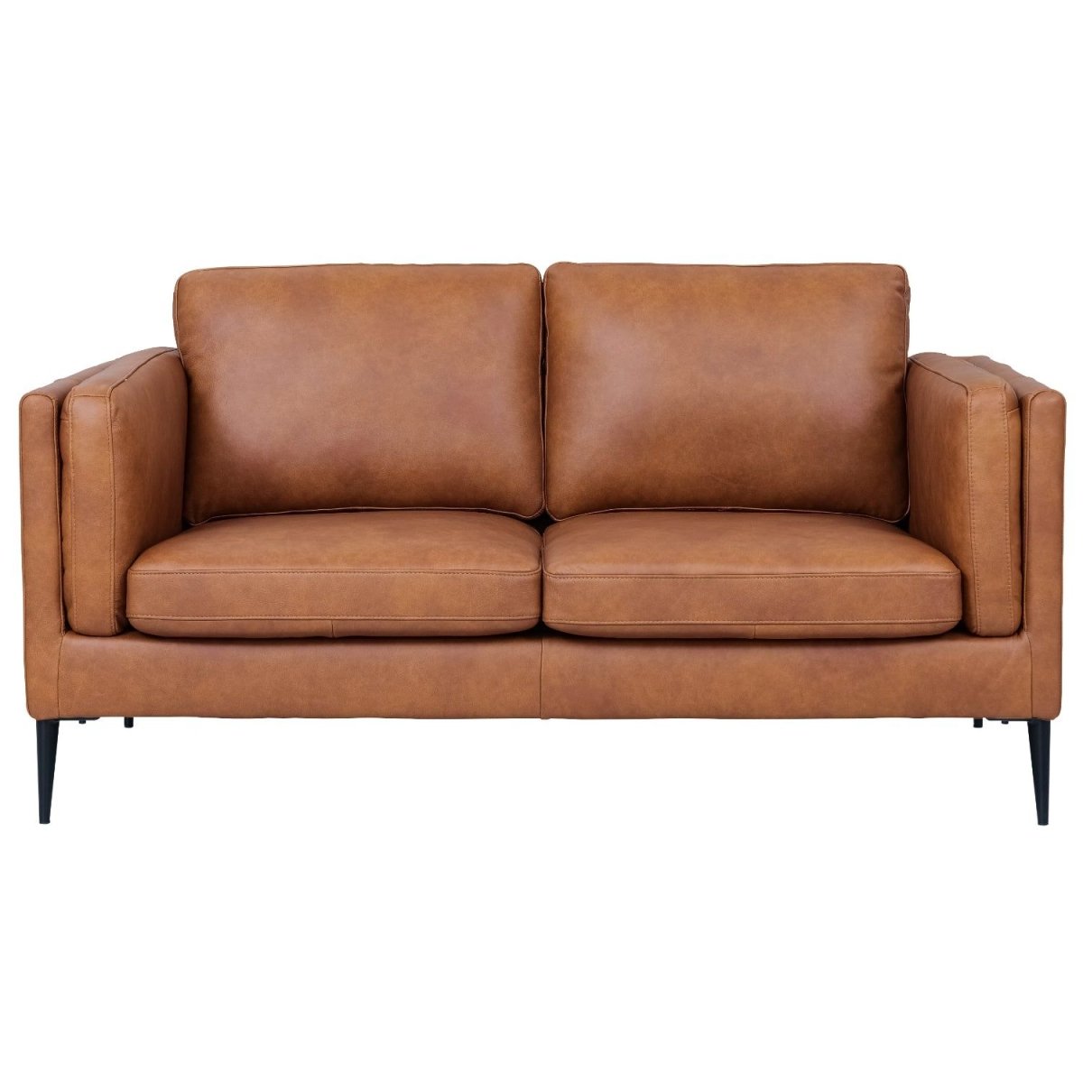 Valencia 2-Sitzer Ledersofa - Echtleder Cognac Braun - FURNHOUSE