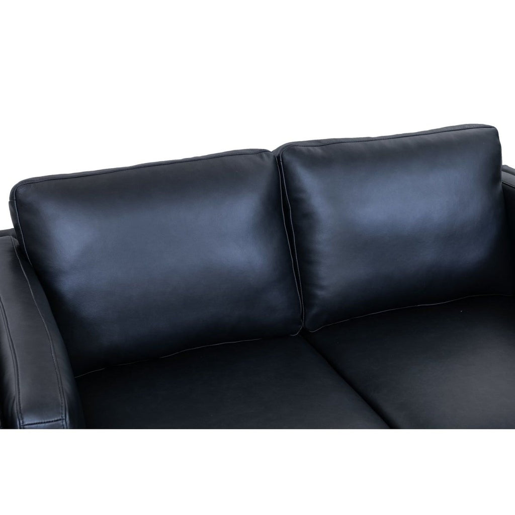 Valencia 2-Sitzer Ledersofa - Echtleder Schwarz - FURNHOUSE