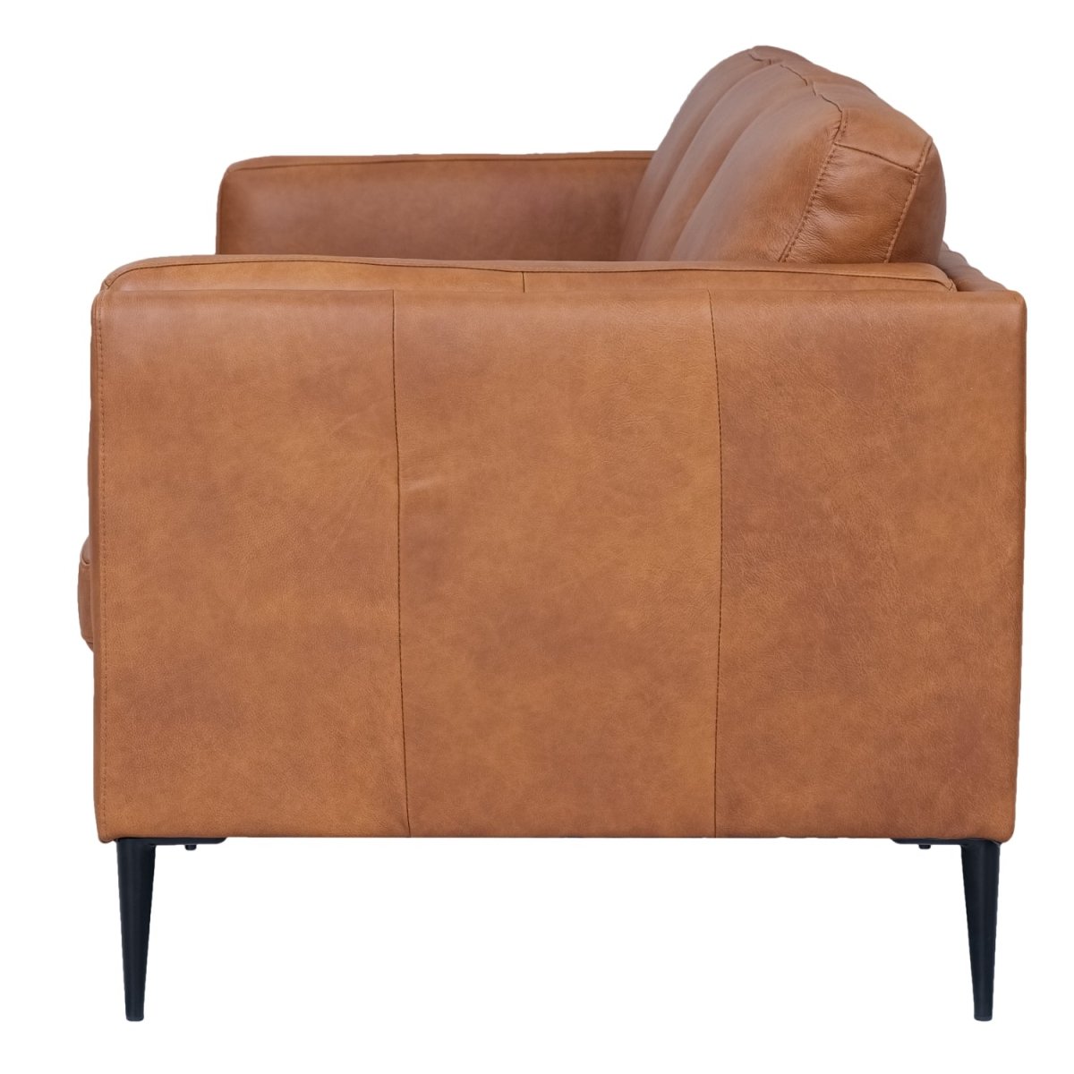 Valencia 3-Sitzer Ledersofa - Echtleder Cognac Braun - FURNHOUSE
