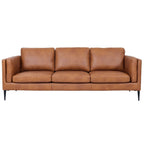 Valencia 3-Sitzer Ledersofa - Echtleder Cognac Braun - FURNHOUSE