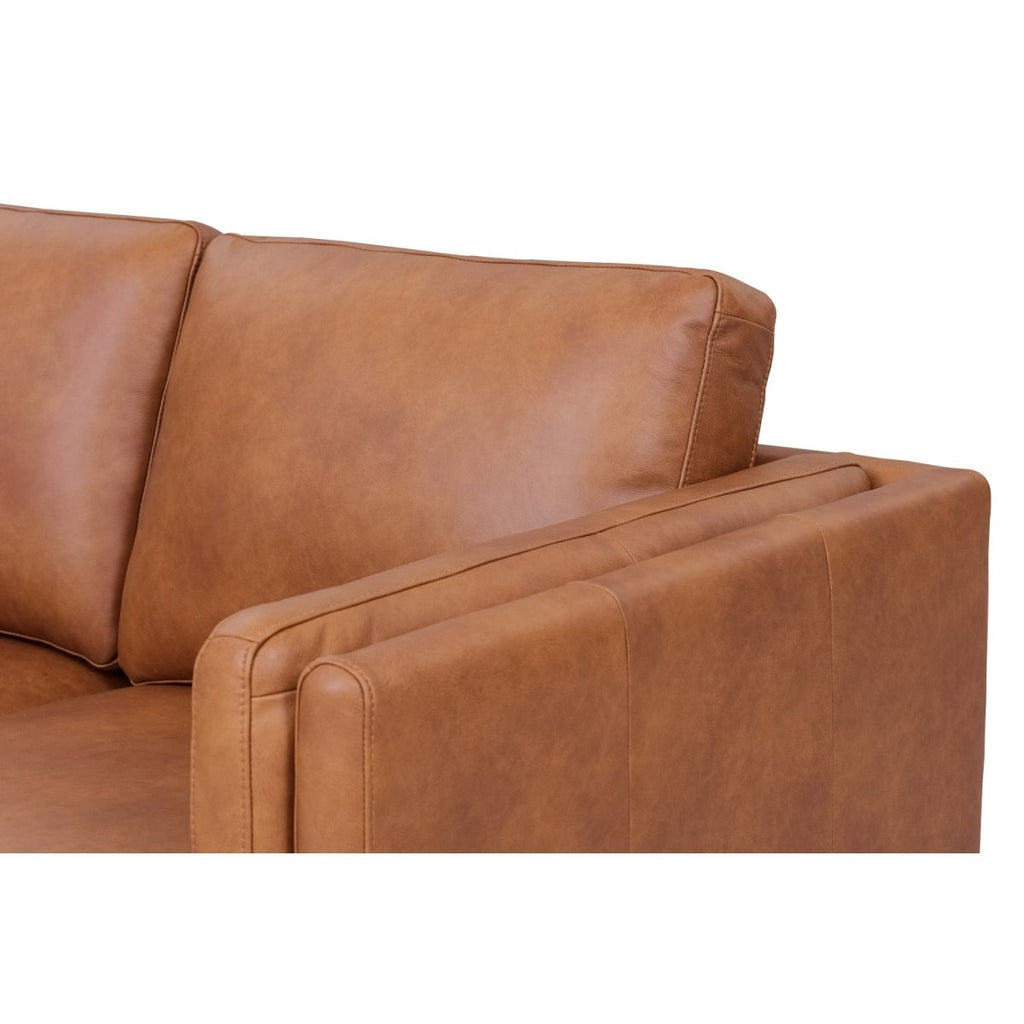 Valencia 3-Sitzer Ledersofa - Echtleder Cognac Braun - FURNHOUSE