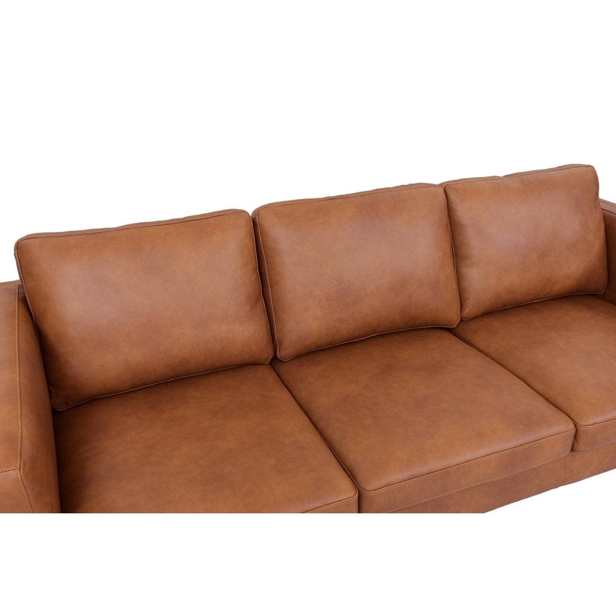 Valencia 3-Sitzer Ledersofa - Echtleder Cognac Braun - FURNHOUSE