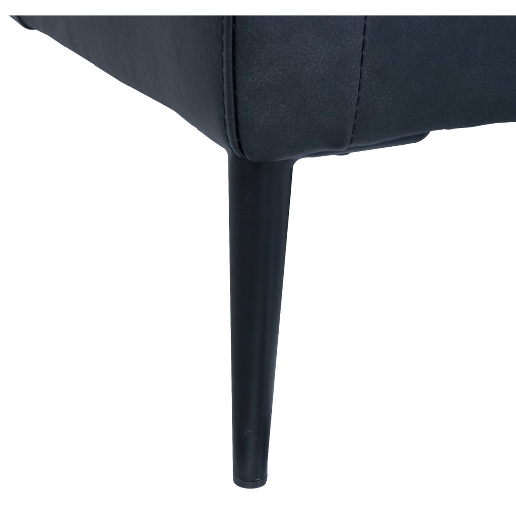 Valencia 3-Sitzer Ledersofa - Echtleder Schwarz - FURNHOUSE