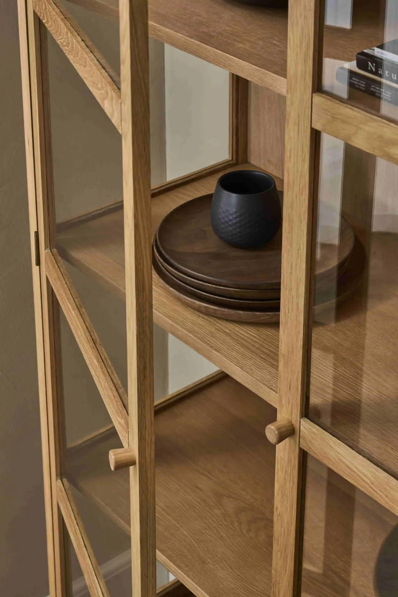 Vitrine mit Glastüren - 100 cm breit - Wildeiche - FURNHOUSE