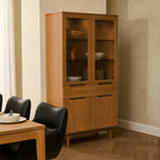 Vitrine mit LED-Beleuchtung - 100 cm breit - Wildeiche - FURNHOUSE