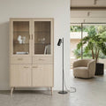 Vitrine mit LED-Beleuchtung - 110 cm breit - Eiche bianco - FURNHOUSE