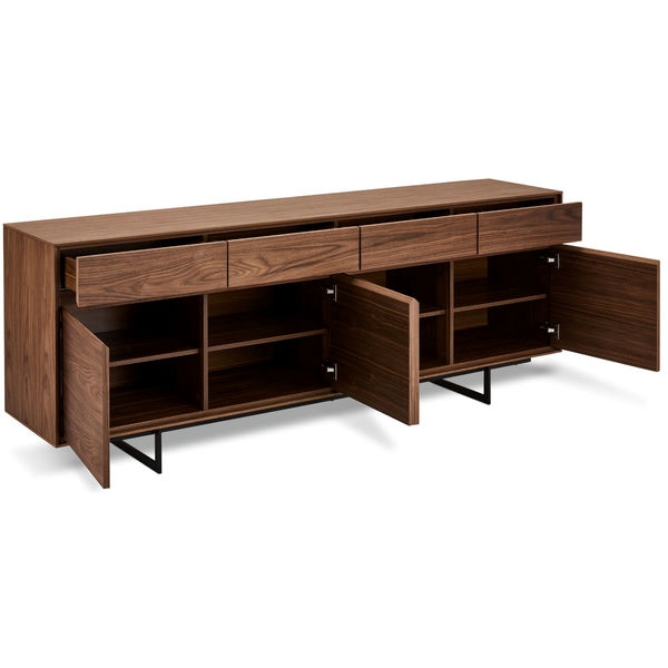 Sideboard Tokyo Nussbaum 4 Türen 205x45x82 cm - FURNHOUSE