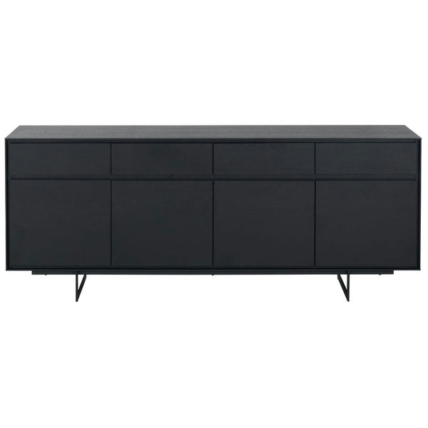 Sideboard Tokyo Schwarz 4 Türen 205x45x80 cm - FURNHOUSE