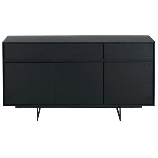 Sideboard Tokyo Schwarz mit 3 Türen 155x45x82 cm - FURNHOUSE