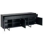 Tokyo Sideboard mit 4 Türen - 205 cm breit - Eiche Schwarz - FURNHOUSE