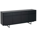 Tokyo Sideboard mit 4 Türen - 205 cm breit - Eiche Schwarz - FURNHOUSE